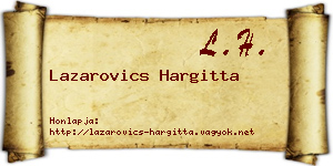 Lazarovics Hargitta névjegykártya